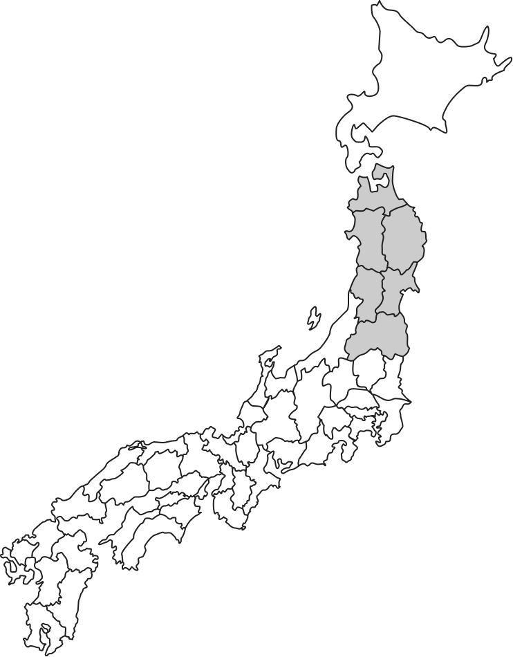 東北地方の地図